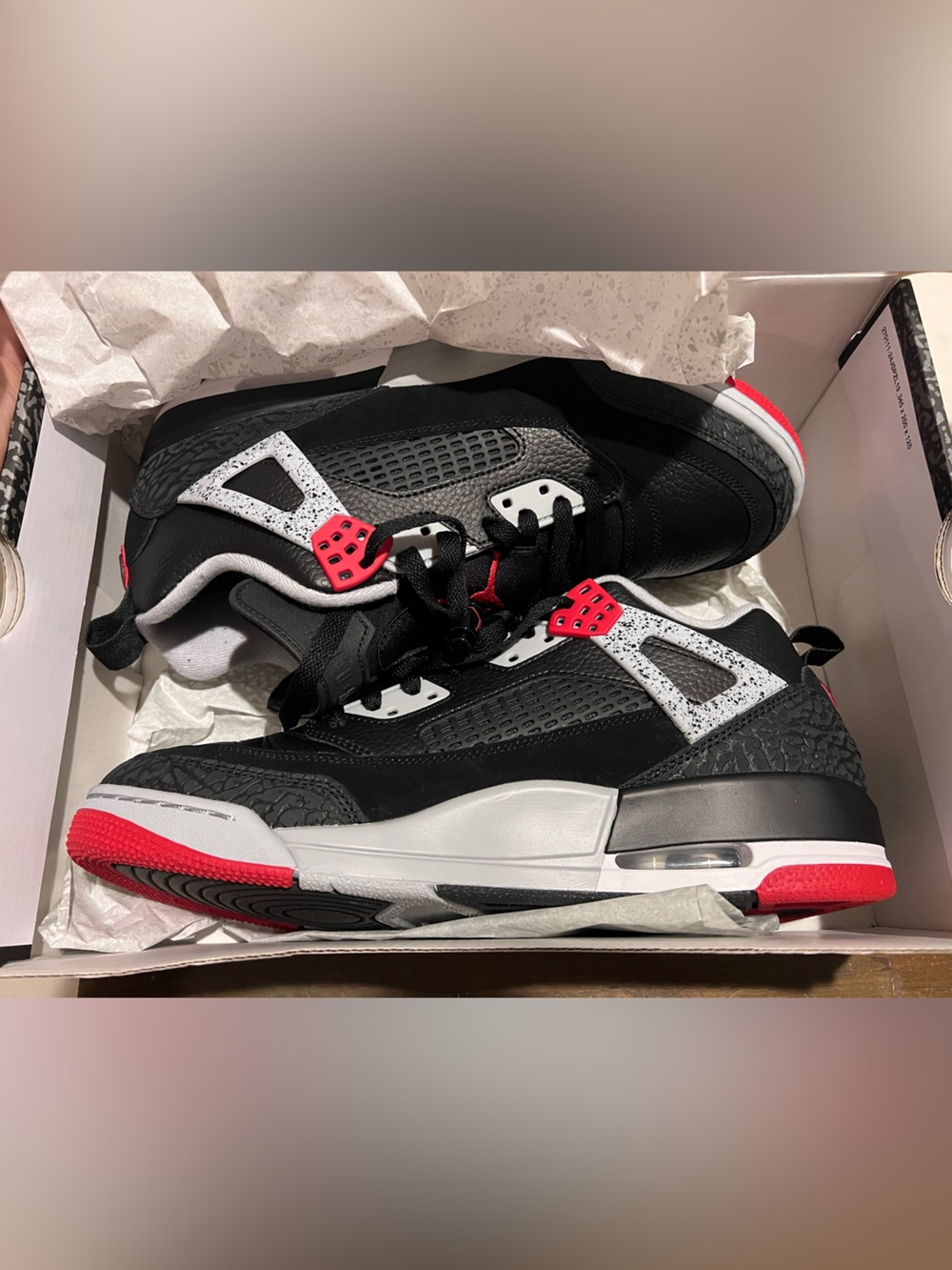 Jordan Spizike Low “Black/Gym Red-Wolf Grey-White” — Brand New